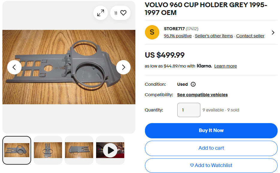 Volvo 960 OEM Cupholders Ebay